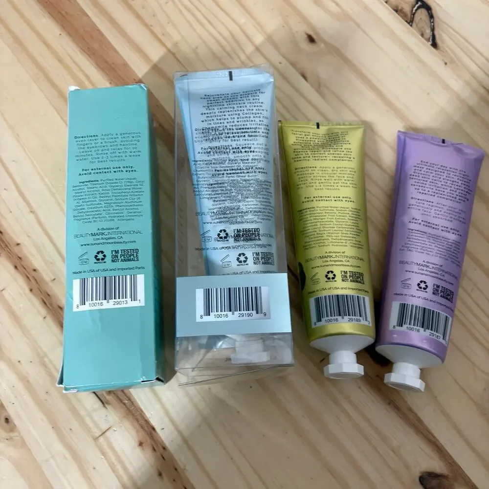 Sun + Moon Skincare Set Face & Neck Cream Scrub Gel Night Mask